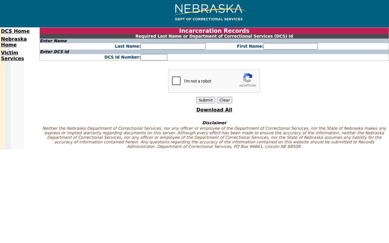 Franklin County arrest search and NDCS inmate locator