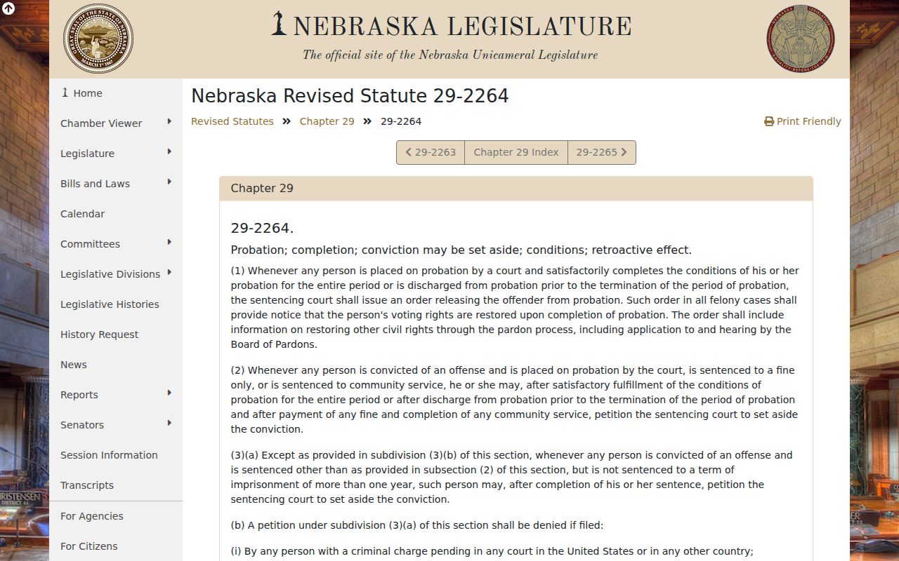Franklin County arrest record and Nebraska conviction set-aside law