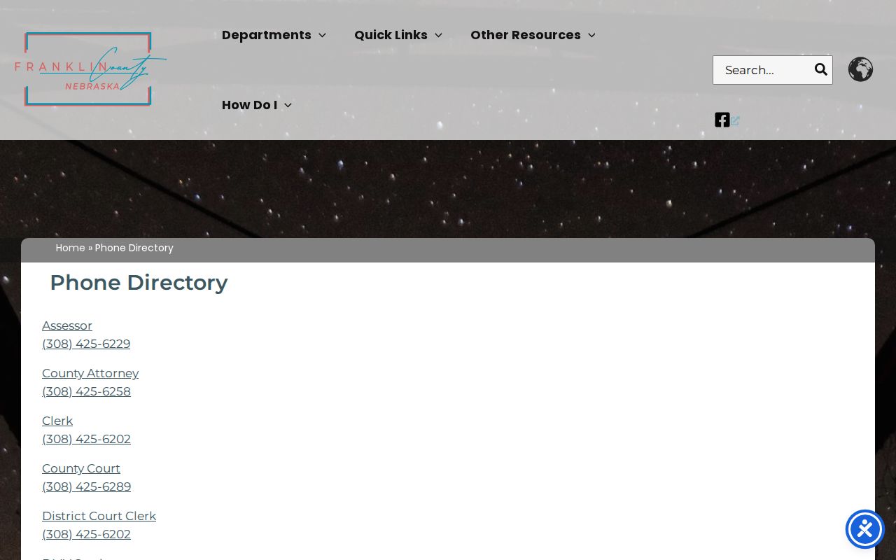 Franklin County criminal record correction office phone directory